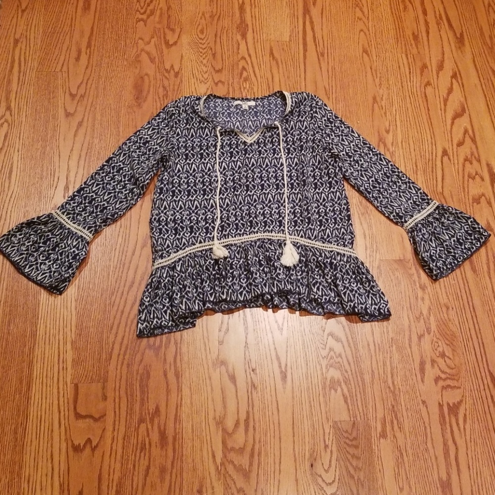 Blue ikat blouse